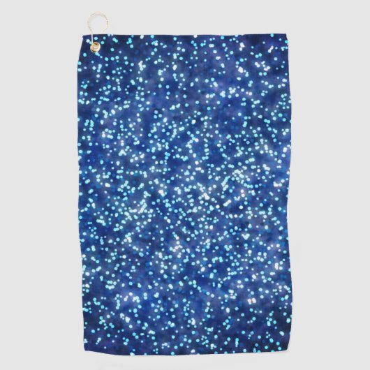 Midnight Blue Faux Glitter Ontwerp Golfhanddoek (Voorkant)