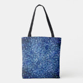 Midnight Blue Faux Glitter Ontwerp Tote Bag (Achterkant)