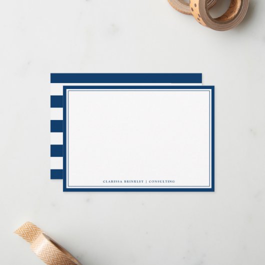 Midnight Blue flat-briefkaart Notitiekaartje (Voorkant / Achterkant in situ)