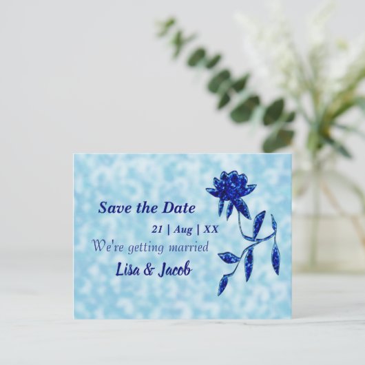 Midnight Blue Flora Briefkaart (Staand voorkant)