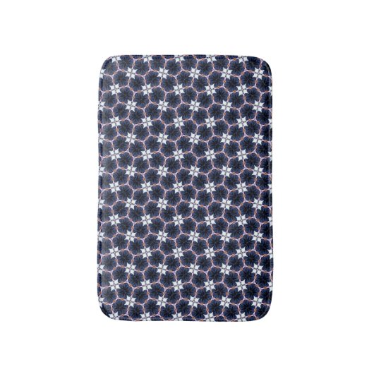 Midnight Blue Floral Badmat (Voorkant Verticaal)
