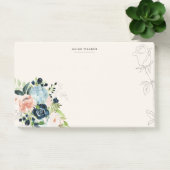 Midnight Blue Floral Blush Post-it Note (Kantoor)