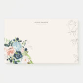 Midnight Blue Floral Blush Post-it Note (Voorkant)