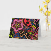 Midnight Blue Floral Card Kaart (Gele Bloem)