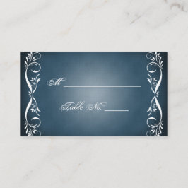 Midnight Blue Floral Posh Wedding Place Cards Plaatskaartje