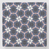 Midnight Blue Floral Stenen Onderzetter (Voorkant)