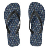 Midnight Blue Flowers Patroon Teenslippers (Voetbed)