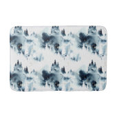 Midnight Blue Forest Waterverf Badmat (Voorkant)