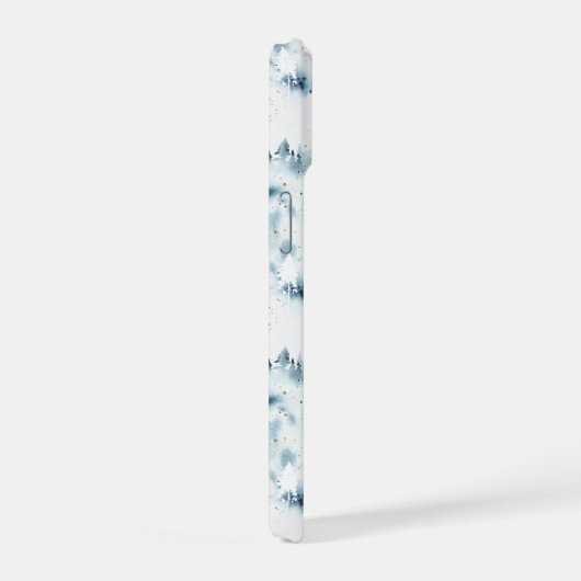 Midnight Blue Forest Waterverf iPhone 15 Case (Rechterkant)