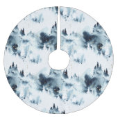 Midnight Blue Forest Waterverf Kerstboom Rok (Voorkant)