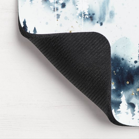 Midnight Blue Forest Waterverf Muismat (Hoek)