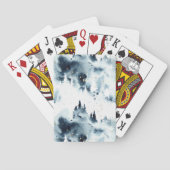 Midnight Blue Forest Waterverf Pokerkaarten (Achterkant)