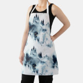 Midnight Blue Forest Waterverf Schort (Insitu)