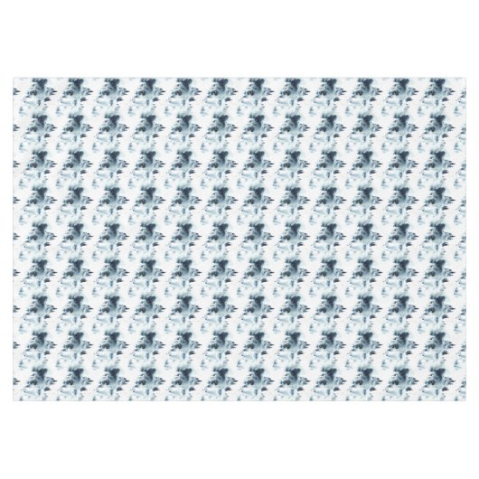 Midnight Blue Forest Waterverf Tafelkleed (Voorkant (Horizontaal))