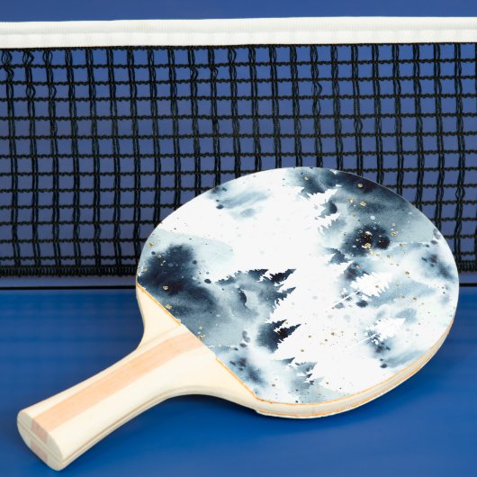 Midnight Blue Forest Waterverf Tafeltennisbatje (Insitu)