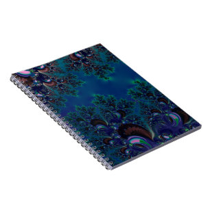 Midnight Blue Frost Crystals Fractal Notitieboek