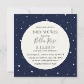 Midnight Blue Full Moon Star Baby shower Kaart (Voorkant)