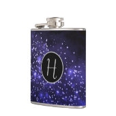 Midnight Blue Galaxy Monogrammed Heupfles (Links)