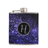 Midnight Blue Galaxy Monogrammed Heupfles (Voorkant)
