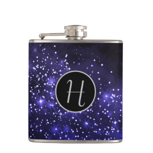 Midnight Blue Galaxy Monogrammed Heupfles