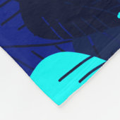 Midnight Blue gegooide bladeren Fleece Deken (Hoek)