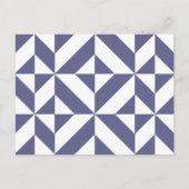 Midnight Blue Geometric Deco Cube Patroon Briefkaart (Voorkant)
