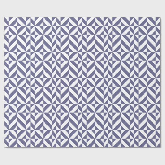 Midnight Blue Geometric Deco Cube Patroon Cadeaupapier (Vlak)