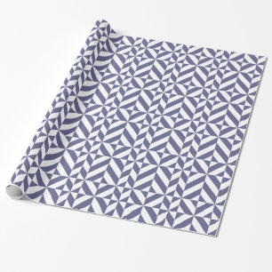 Midnight Blue Geometric Deco Cube Patroon Cadeaupapier