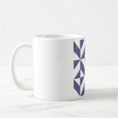 Midnight Blue Geometric Deco Cube Patroon Koffiemok (Links)