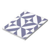 Midnight Blue Geometric Deco Cube Patroon Notitieblok (Linkerzijde)