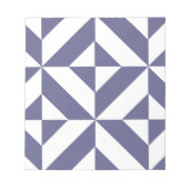 Midnight Blue Geometric Deco Cube Patroon Notitieblok (Voorkant)
