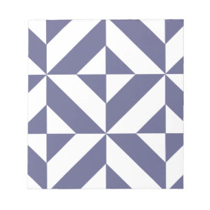 Midnight Blue Geometric Deco Cube Patroon Notitieblok
