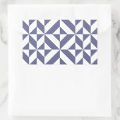 Midnight Blue Geometric Deco Cube Patroon Rechthoekige Sticker (Tas)