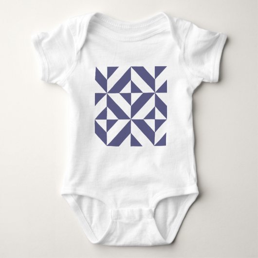 Midnight Blue Geometric Deco Cube Patroon Romper (Voorkant)