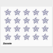 Midnight Blue Geometric Deco Cube Patroon Ster Sticker (Vel)