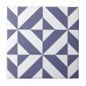 Midnight Blue Geometric Deco Cube Patroon Tegeltje (Voorkant)