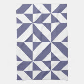 Midnight Blue Geometric Deco Cube Patroon Theedoek (Verticaal)