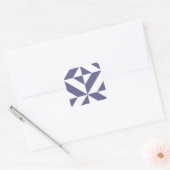 Midnight Blue Geometric Deco Cube Patroon Vierkante Sticker (Envelop)