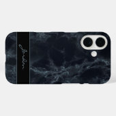 Midnight Blue gepolijst marmeren steen met naam Case-Mate iPhone Case (Achterkant (horizontaal))