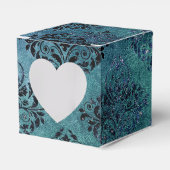 Midnight Blue Glimmer  Damask Bedankdoosjes (Voorkant Zijde)