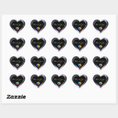 Midnight Blue Glitter Lijst Bedankt met Logo Hart Sticker (Vel)