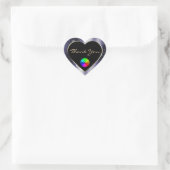 Midnight Blue Glitter Lijst Bedankt met Logo Hart Sticker (Tas)