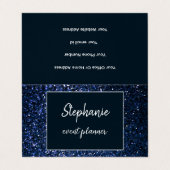 Midnight Blue Glitter Wit Professioneel Modern Visitekaartje (Buitenkant ongevouwen)