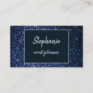 Midnight Blue Glitter Wit Professionele Luxe Visitekaartje