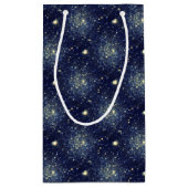 Midnight Blue & Gold Astral Glitter Sterren Klein Cadeauzakje (Achterkant)