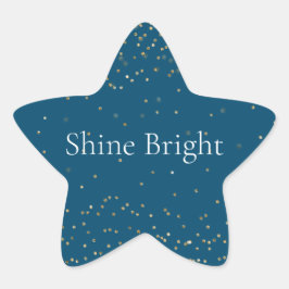 Midnight Blue Gold Glitzy Confetti Sparkle Ster Sticker