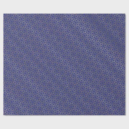 Midnight Blue Gold gradiënt Star Arabesque patroon Cadeaupapier (Vlak)