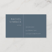 Midnight Blue Gold Monogram Minimal Visitekaartje (Achterkant)