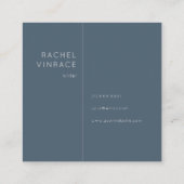 Midnight Blue Gold Monogram Vierkant Visitekaartje (Achterkant)