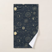 Midnight Blue Gold Star sterrenbeeld Patroon Bad Handdoek (Handdoek)